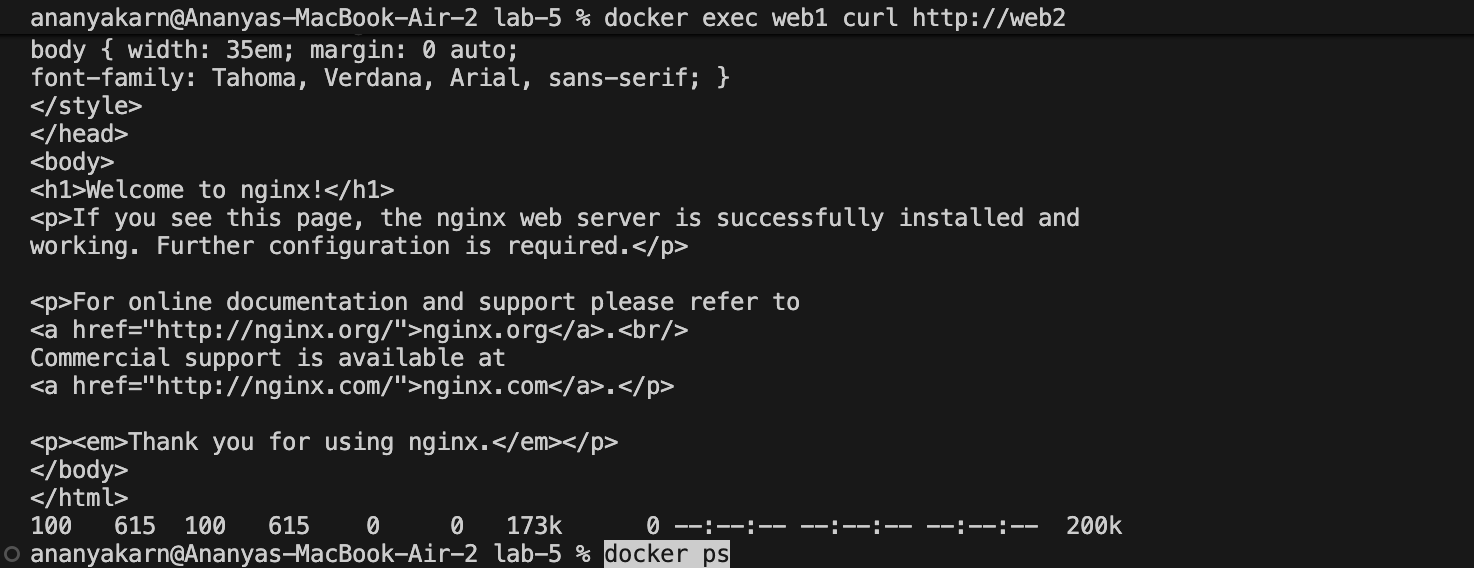 test container communication