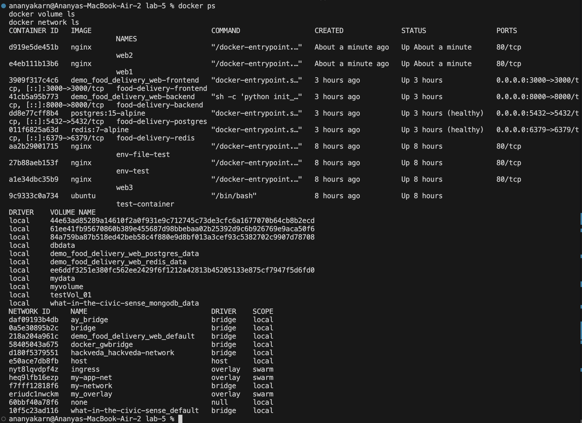 view running containers