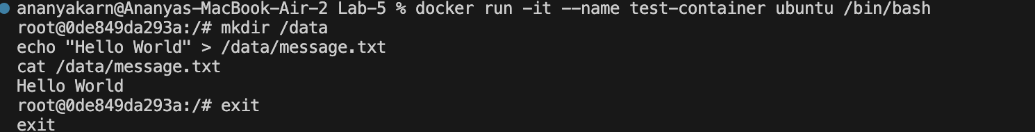 Inside the container: